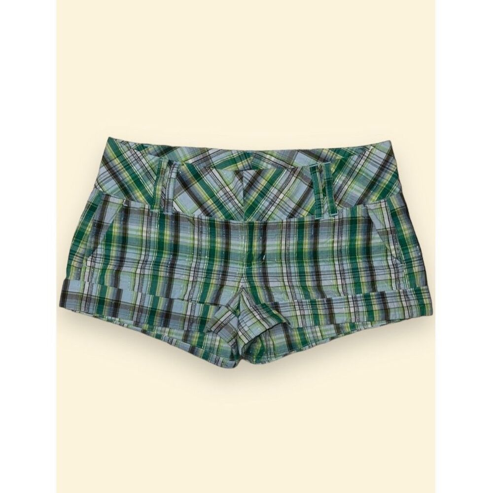 Vintage plaid mini shorts Y2K